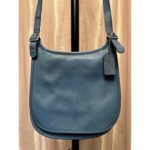 Vintage Coach NYC Sky Blue Crossbody Silky soft restored